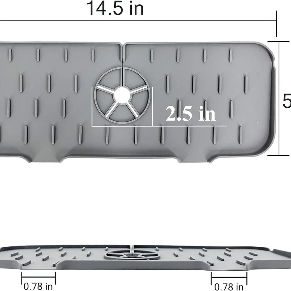 Silicone Sink/Faucet Water Catcher Mat, Kitchen Faucet Sink Splash Guard NEW - Picture 6 of 8